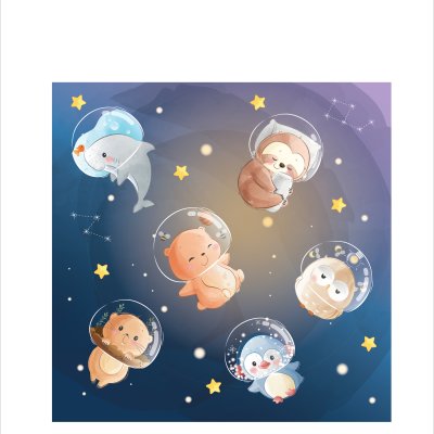 постеры Малыши космонавты