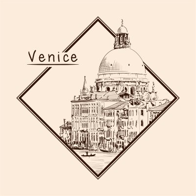 постеры Венеция в карандаше