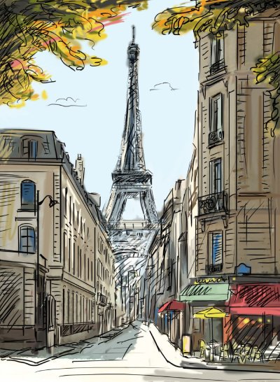 фотообои Париж живопись